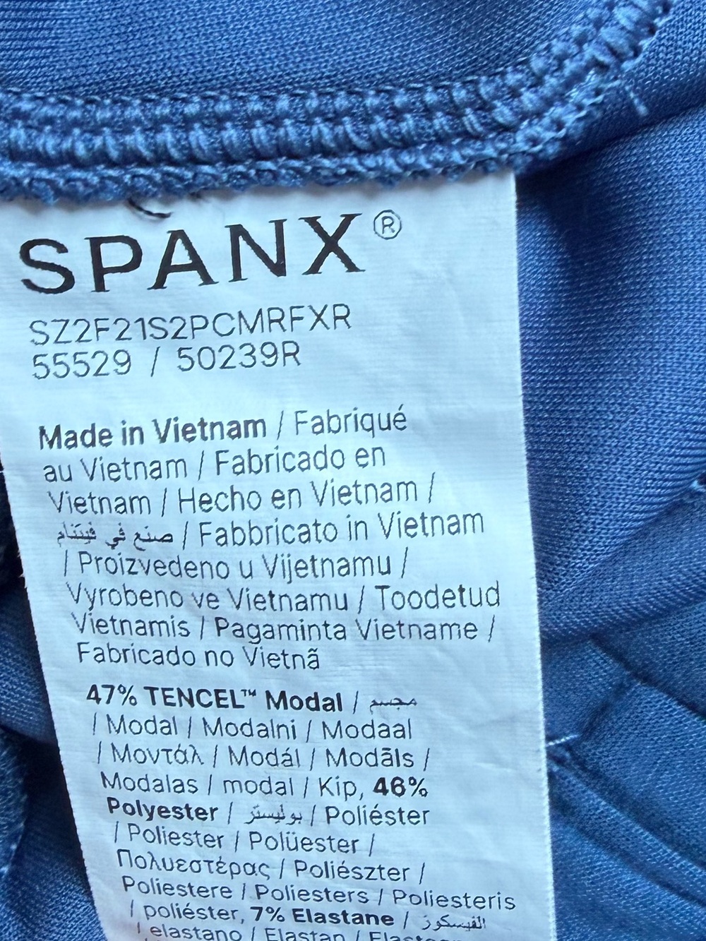 Spanx Air Essentials Wide Leg Pant Size Large Blue High Rise Stretch Loungewear - Picture 6 of 7